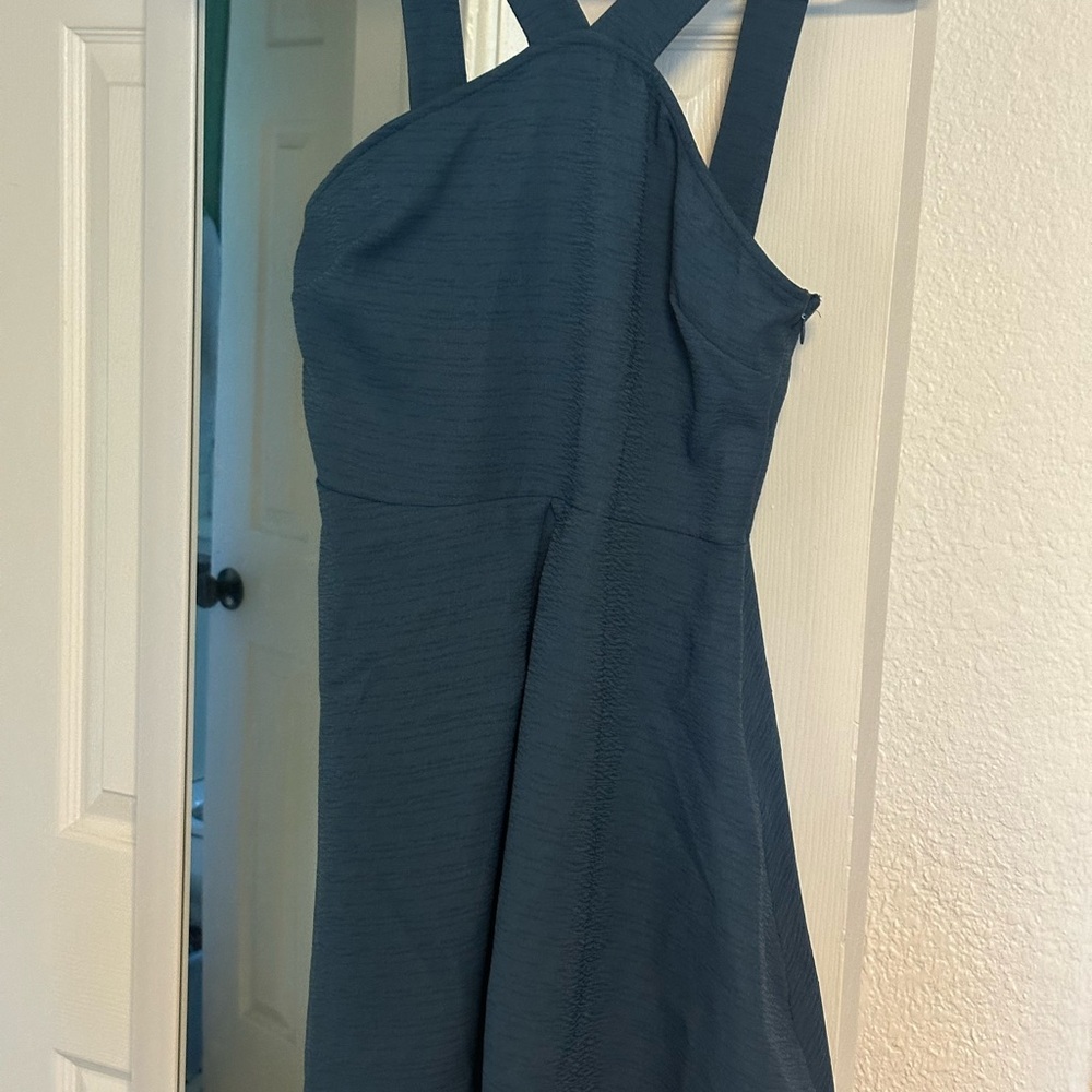 Free to Fly Blue Halter Top Mini Dress